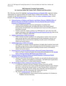 Bethesda /  Maryland / Cancer research / Nursing research / National Institute of Diabetes and Digestive and Kidney Diseases / National Institute of General Medical Sciences / Health Disparities Center / The Center for Study of Gene Structure and Function / Medicine / National Institutes of Health / Health