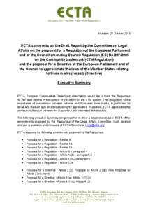 Microsoft Word - Reform of the CTM system - ECTA comments_Executive Summary FINAL.doc