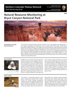 National Park Service U.S. Department of the Interior Northern Colorado Plateau Network Park Monitoring Brief