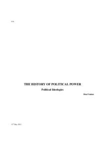U3A  THE HISTORY OF POLITICAL POWER Political Ideologies Don Fenton