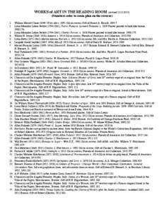 WORKS of ART IN THE READING ROOM (revised[removed]Numbers refer to room plan on the reverse[removed].