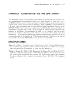 Appendix F, Evaluation and Application of the TIME Model v2.0: Restoration Alternatives and Sea Level Rise in Everglades National Park