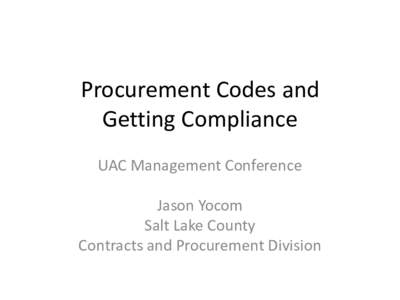 Procurement Policy Compliance