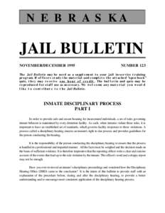 N E B R A S KA  JAIL BULLETIN NOVEMBER/DECEMBER[removed]NUMBER 123