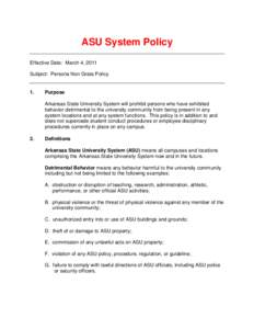 Diplomacy / International law / Public universities / Arkansas State University System / Persona non grata / Arkansas State University / Arkansas / Arkansas State University-Beebe / Craighead County /  Arkansas / Association of Public and Land-Grant Universities / North Central Association of Colleges and Schools