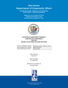 New Jersey Department of Community Affairs SUPERSTORM SANDY COMMUNITY DEVELOPMENT BLOCK GRANT – DISASTER RECOVERY Public Law 113-2; January 29, 2013 FR-5696-N-01; March 5, 2013