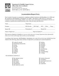 Americans with Disabilities Act / Reasonable accommodation / Law / Developmental disability / Education / Americans with disabilities / Section 504 of the Rehabilitation Act / Social model of disability / Disability / Health / 101st United States Congress