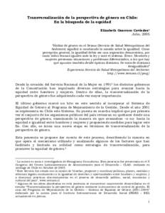 ¿Puede haber equidad social sin equidad de género