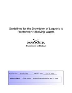 Guidelines for the Drawdown of Lagoons to Freshwater Receiving Waters