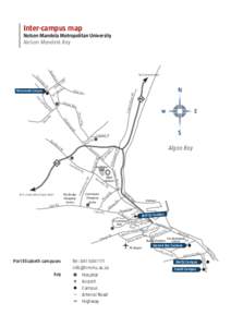 Inter-campus map Nelson Mandela Metropolitan University Nelson Mandela Bay an Koy