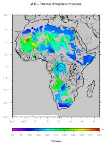 AFR − Thermal lithospheric thickness  40˚ 80 120