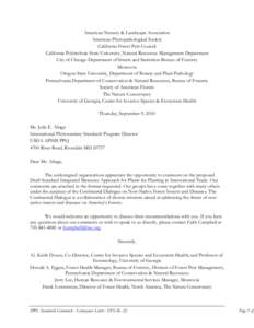 American Nursery & Landscape Association American Phytopathological Society California Forest Pest Council California Polytechnic State University, Natural Resources Management Department City of Chicago Department of St