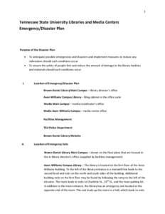 Microsoft Word - Tennessee State University Libraries and Media Centers Emergency _4_.docx