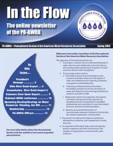 In the Flow The online newsletter of the PA-AWRA PA-AWRA—Pennsylvania Section of the American Water Resources Association