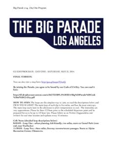 Big ParadeDay One Program  ! ! !