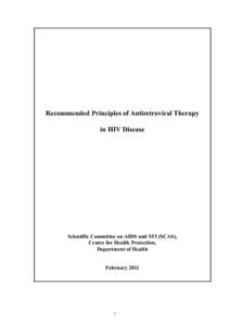 Recommended Principles of Antiretroviral Therapy in HIV Disease