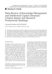 Knowledge and Process Management Volume 11 Number 3 pp 185–[removed]Published online in Wiley InterScience (www.interscience.wiley.com). DOI: [removed]kpm.203