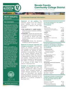 Navajo County Community College District (Northland Pioneer College) REPORT HIGHLIGHTS