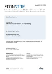 International Evidence on Well-being