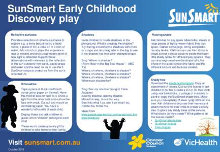 SunSmart Early Childhood Discovery play Reflective surfaces Shadows