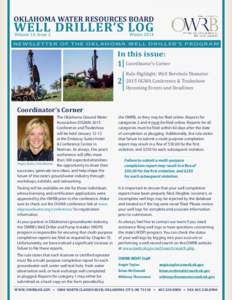 OKLAHOMA WATER RESOURCES BOARD  Well Driller’s log Volume 14, Issue 2	  Winter 2014