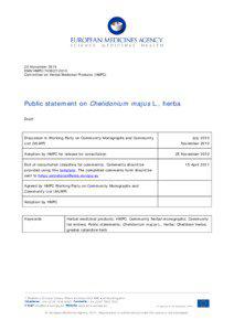 Chelidonium herba - public statement