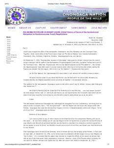 [removed]Onondaga Nation - People of the Hills POLISHING THE SILVER COVENANT CHAIN: A Brief History of Some of the Symbols and Metaphors in Haudenosaunee Treaty Negotiations