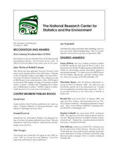 The National Research Center for Statistics and the Environment The University of Washington October 13, 2000