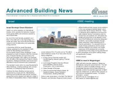 Advanced Building News International Initiative for a Sustainable Built Environment iiSBE meeting  Israel