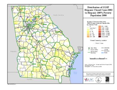 North Carolina  Tennessee Dade  Distribution of GLSP