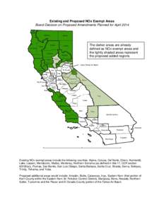 Existing and Proposed NOx Exempt Areas