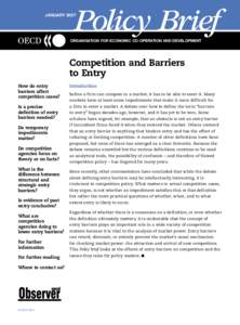 Barriers to entry / Imperfect competition / Competition law / Organisation for Economic Co-operation and Development / Market power / Strategic entry deterrence / Industrial organization / Economics / Anti-competitive behaviour / Monopoly