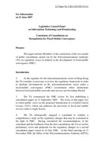 LC Paper No. CB[removed])  For Information on 11 June[removed]Legislative Council Panel