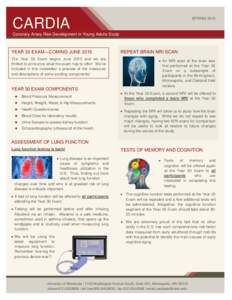 SPRINGCARDIA Coronary Artery Risk Development in Young Adults Study  YEAR 30 EXAM—COMING JUNE 2015