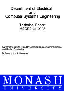 Department of Electrical and Computer Systems Engineering Technical Report MECSE