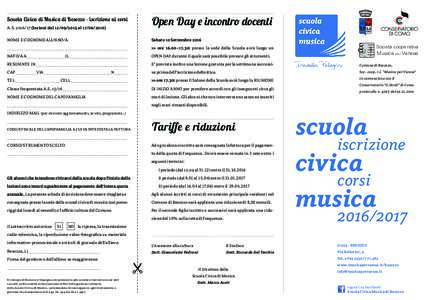 Scuola Civica di Musica di Besozzo – iscrizione ai corsi A.Slezioni dalalOpen Day e incontro docenti Sabato 10 Settembre 2016