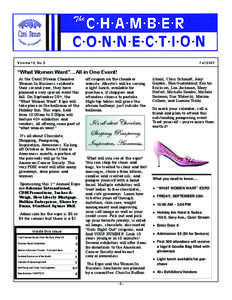 Volume 13, No. 3  Fall 2007 “What Women Want”...All in One Event! As the Carol Stream Chamber