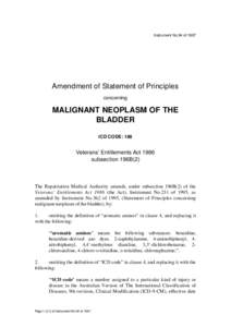 Instrument No.94 of[removed]Amendment of Statement of Principles concerning  MALIGNANT NEOPLASM OF THE