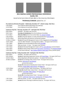 2013 NASPAA Career Conference - preliminary schedule