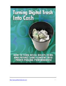 Turning Digital Trash into Cash  g Digital Cash into Trash “How to Turn Resell Rights Items and Private Label Content into Profit-Pulling Powerhouses!”