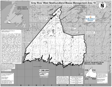 Grey River West Newfoundland Moose Management Area 19  8= 0;<0. = 498 91