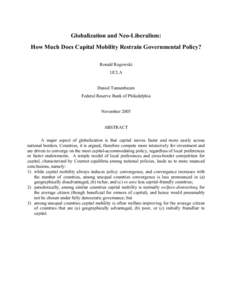 Microeconomics / Capital / Sociology / Capitalism / Individualism / Neoliberalism / Cobb–Douglas production function / Human capital / Globalization / Political economy / Economics / Economic liberalism