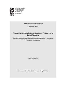 Time Allocation to Energy Resource Collection in Rural Ethiopia