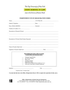 Independent Study Registration Form