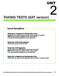 UNIT  TAKING TESTS (SAT version) 2