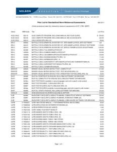 Price List for Standardized Assessments  Price List for Standardized Norm-Referenced Assessments April 2014