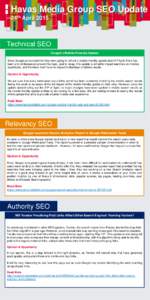 Havas Media Group SEO Update 24th April 2015 Technical SEO Google’s Mobile-Friendly Update Since Google announced that they were going to roll out a mobile-friendly update (last 21st April) there has