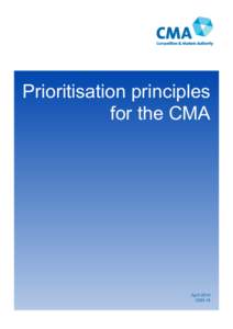 Prioritisation principles for the CMA