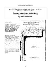 Mining accidents and safety August[removed]North	 of	 England	 Institute	 of	 Mining	 and	 Mechanical	 Engineers