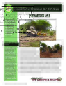 Mine action / Demining / M3 / Mines Advisory Group / United States Army Communications-Electronics Research /  Development and Engineering Center / Backhoe / Nemesis / International Space Station / Ground pressure / Spaceflight / Measurement / Mine warfare